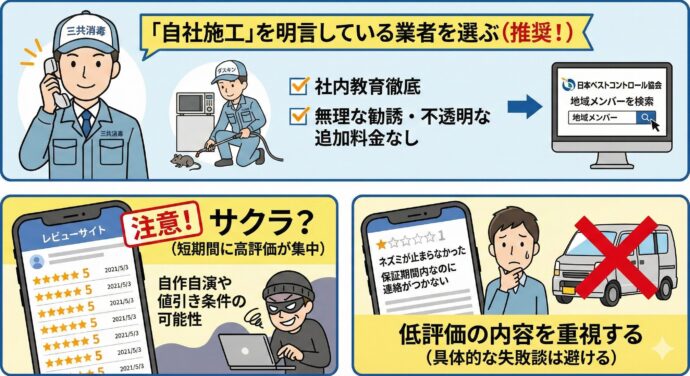 「自社施工」を明言している業者を選ぶ