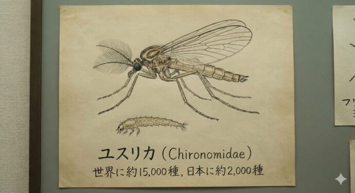 ユスリカってどんな虫?
ユスリカは、世界中に約15,000種類、日本だけでも約2,000種類もいる虫の仲間です。