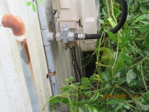 施工後のガスメーター周辺