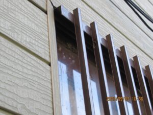 巣の痕跡を完全に除去し、安全になった窓周辺