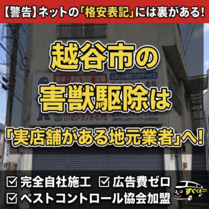 越谷市で害獣駆除の悪徳業者・紹介サイトを避けるための注意点